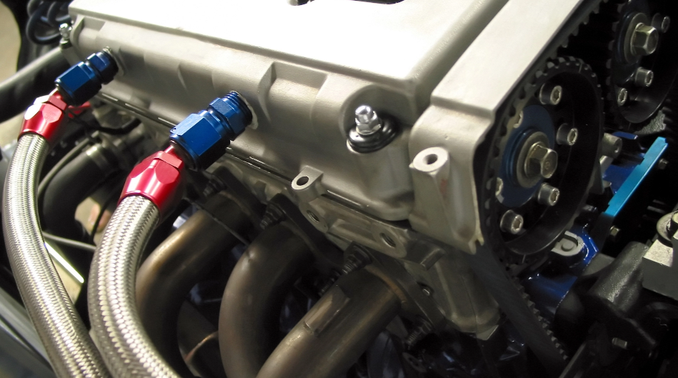 Under the hood of a race car